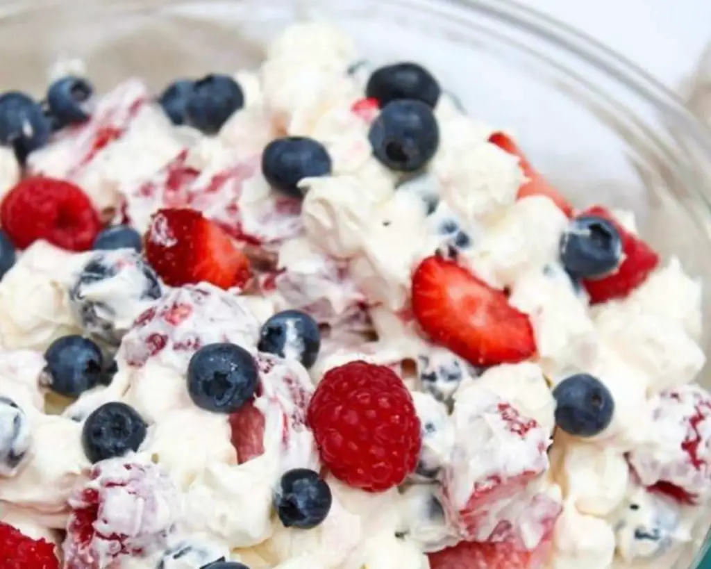 Red White & Blue Cheesecake Salad