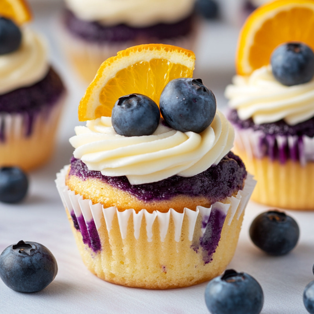 Blueberry Orange Cheesecake Cupcakes