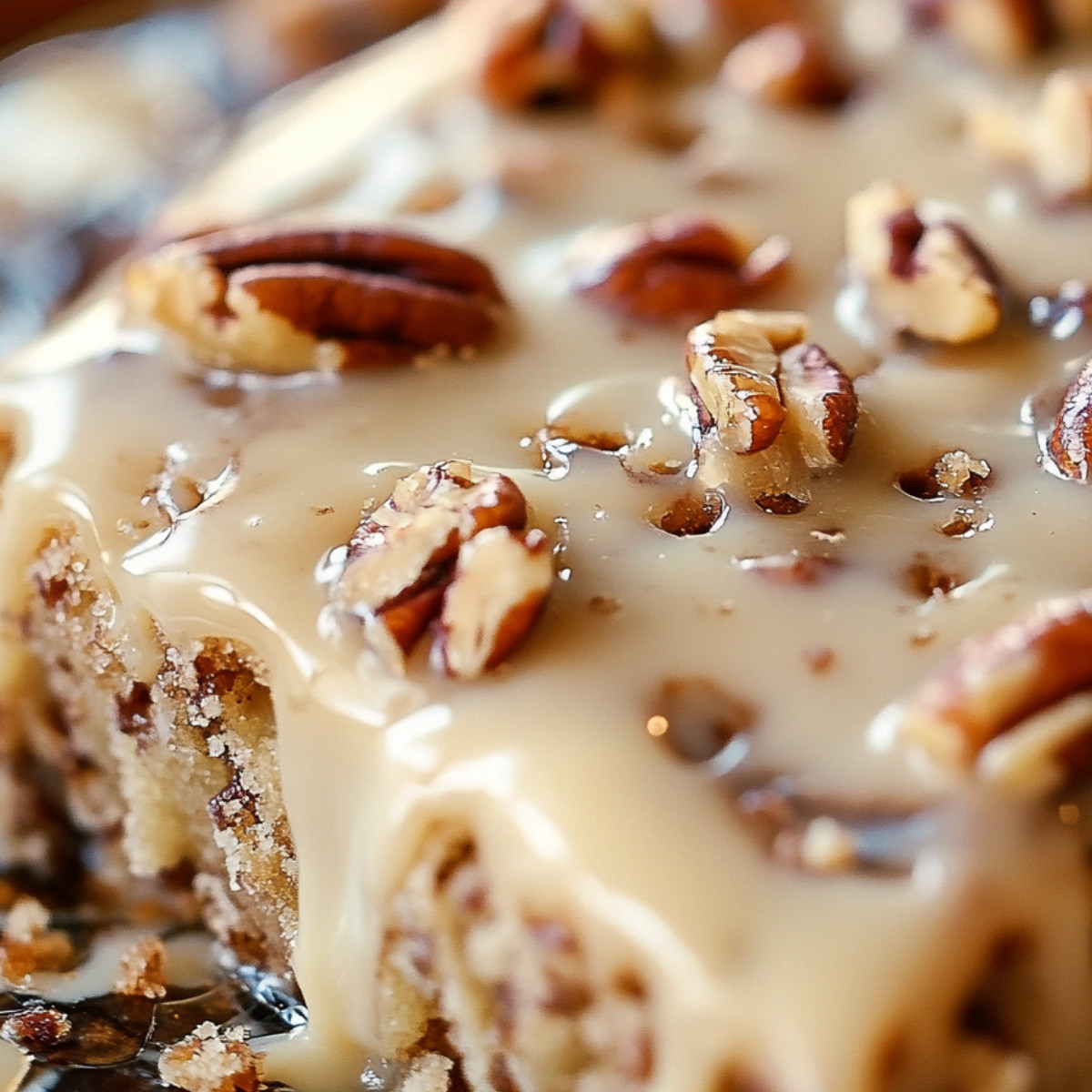 Butter Pecan Praline Poke Cake