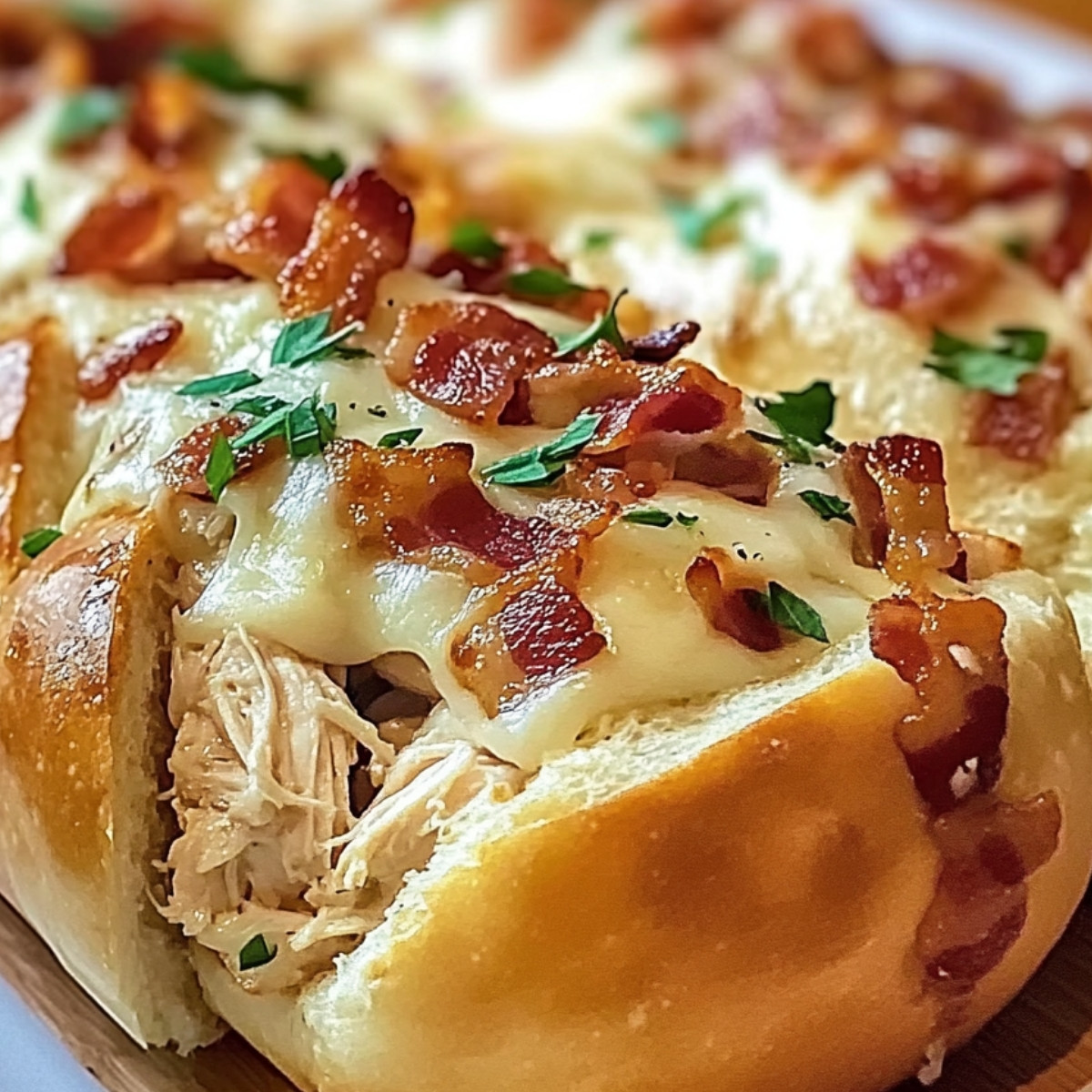 Chicken Bacon Ranch Stuffed Bread