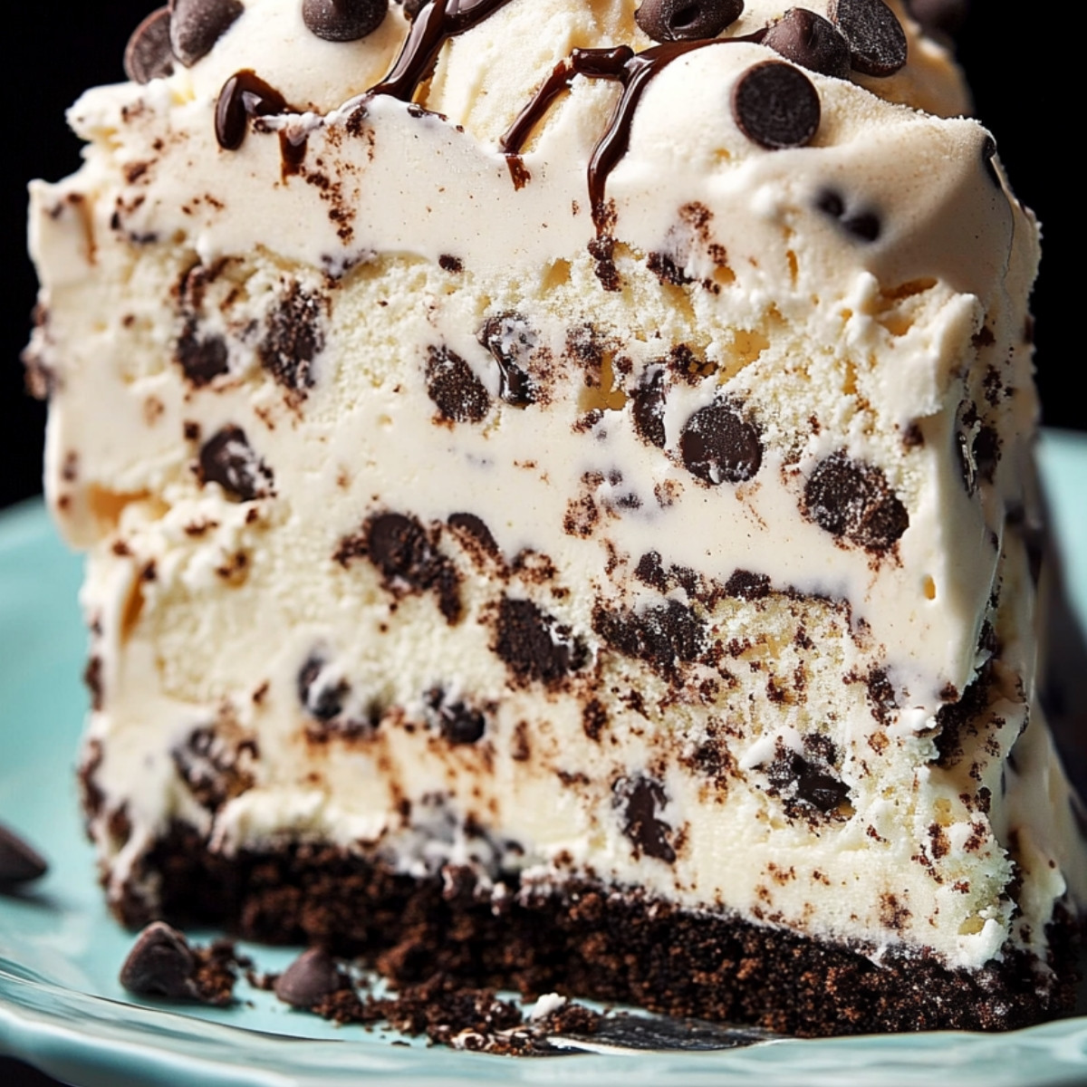 Recipe title: Chocolate Chip Cookie Dough Ice Cream Cake