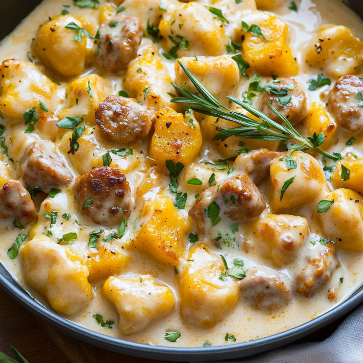 Creamy Butternut Squash Gnocchi with Sausage