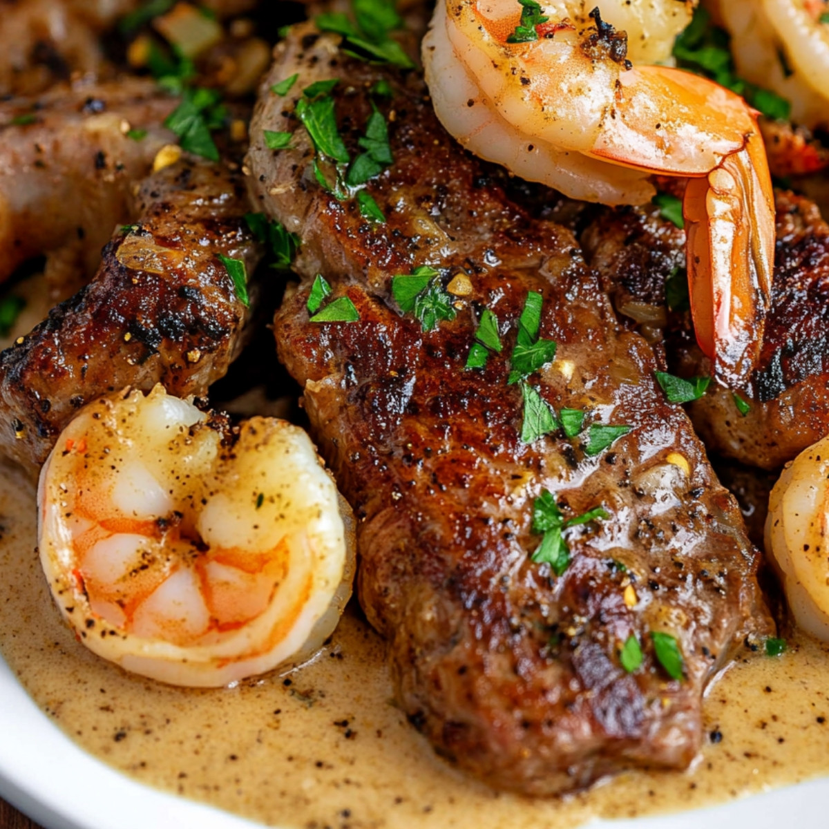 Creamy Cajun Steak and Shrimp Delight