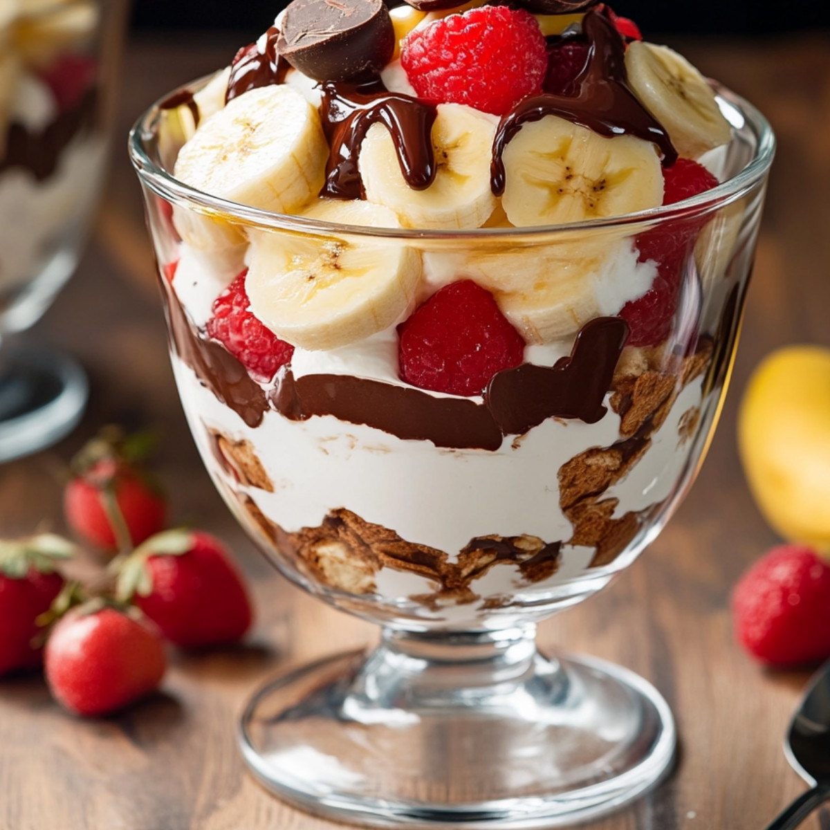 Dive Into Decadence with Our No-Bake Chocolate Banana Split Trifle!