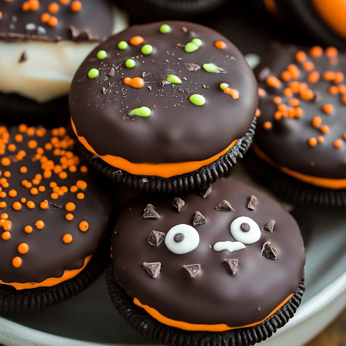 Easy Spooky Chocolate-Covered Halloween Dipped Oreos