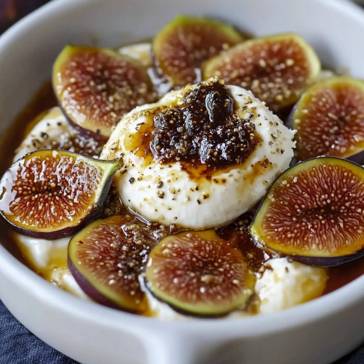 Fig Brûlée with Burrata Cheese