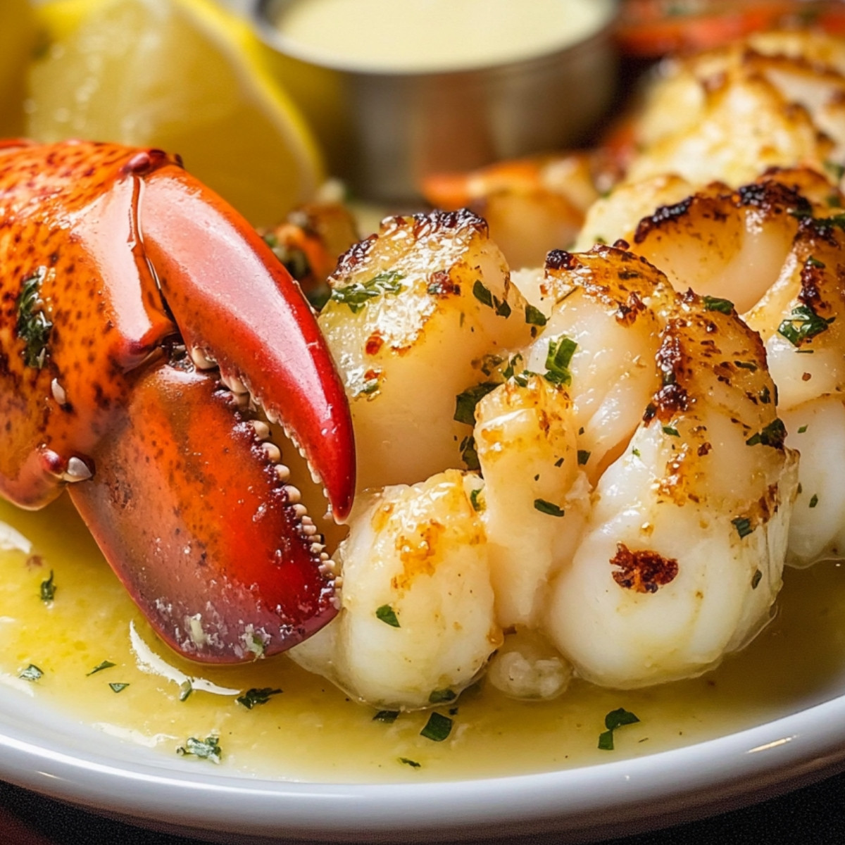 Garlic Butter Lobster and Scallops Feast