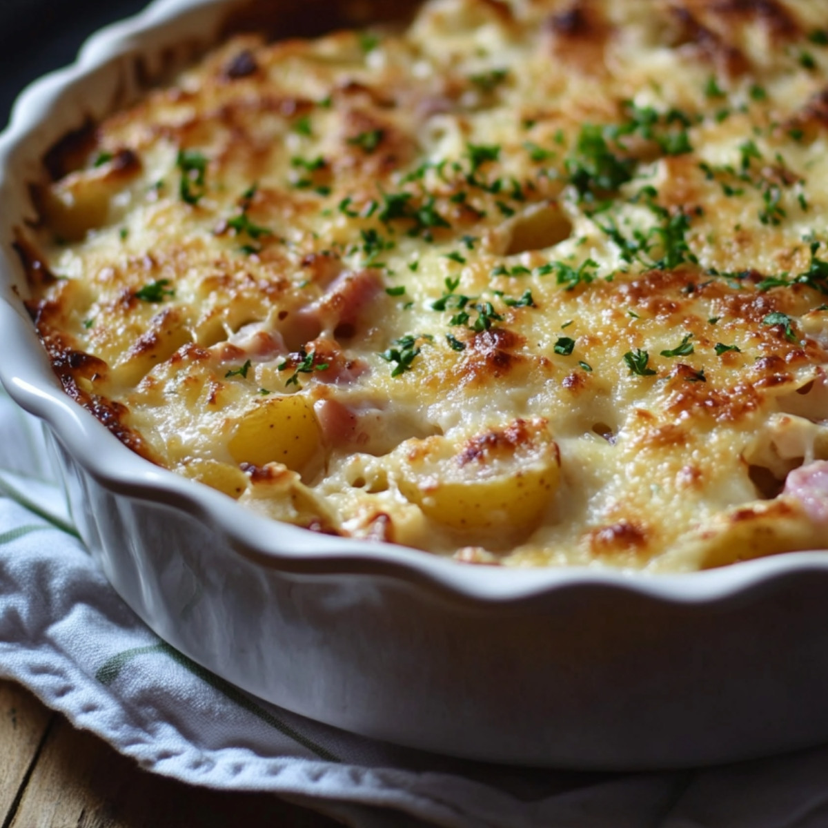 Gratin Fun et Coquin : Chou-Fleur, Pommes de Terre, Fromage et Jambon