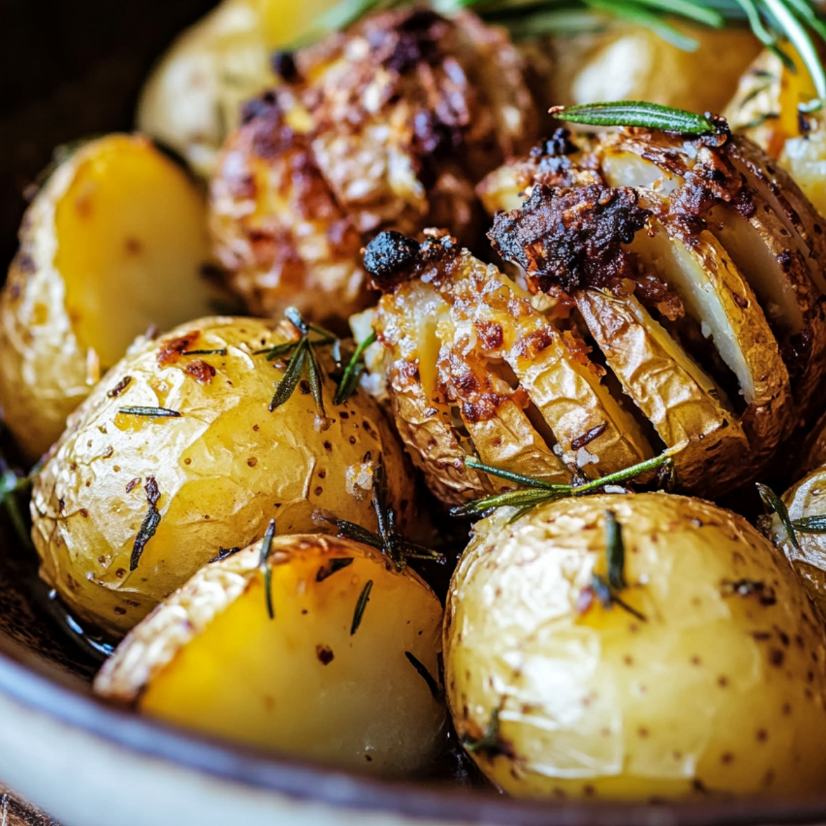 Hedgehog Roasted Rosemary Potatoes