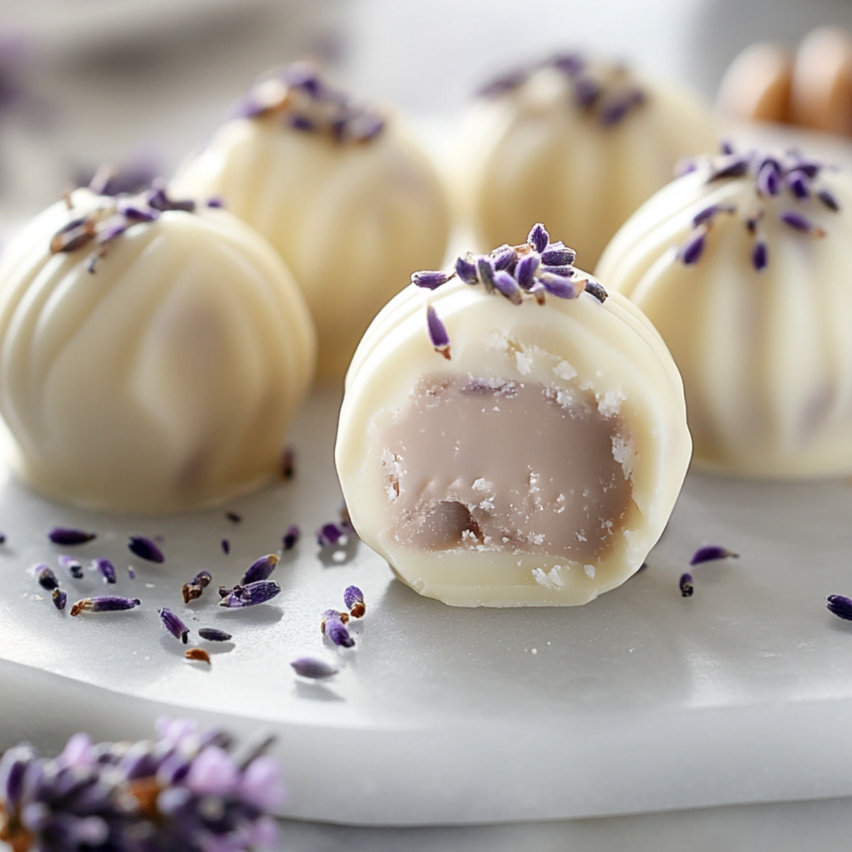 Honey Lavender White Chocolate Truffles