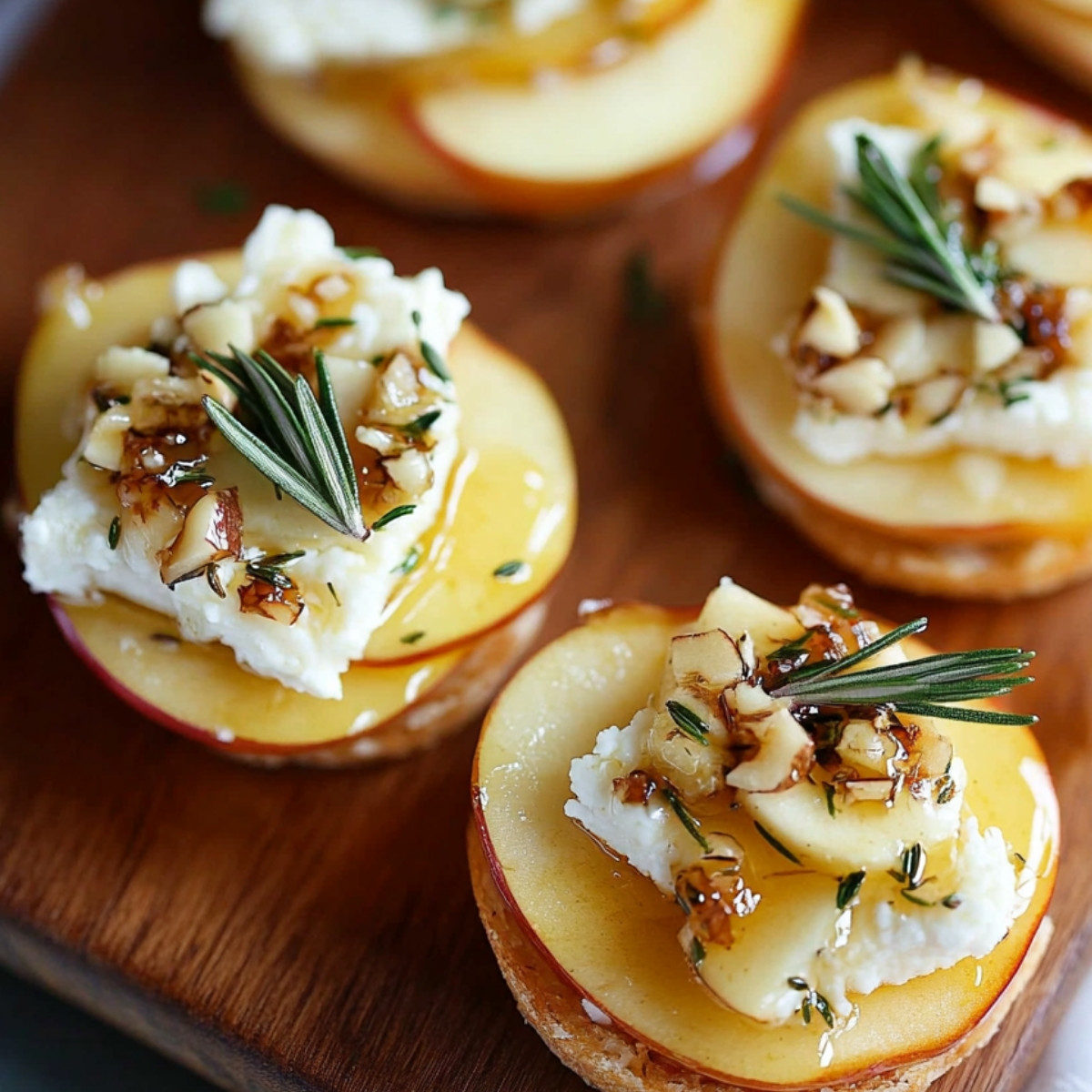 Honey Rosemary Goat Cheese Apple Bites