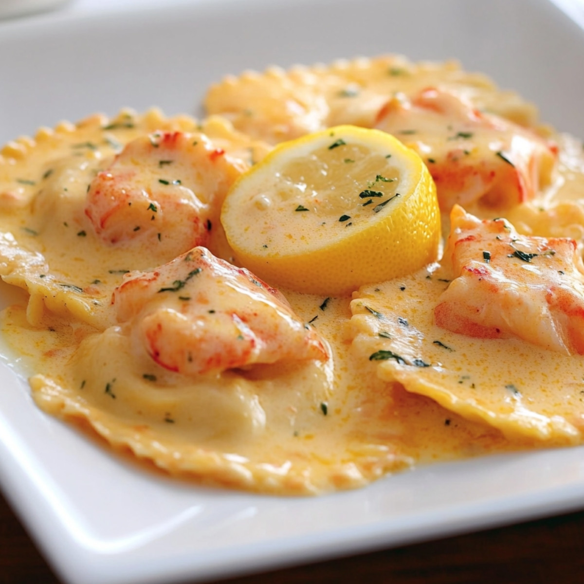 Lobster Ravioli in a Zesty Lemon Butter Sauce