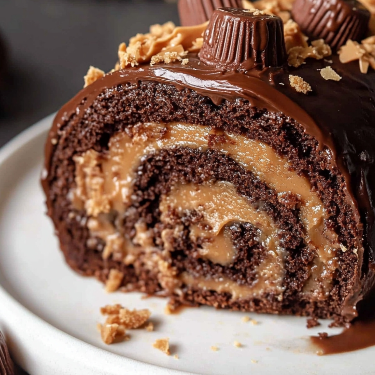 Reese's Peanut Butter Cup Roll Cake