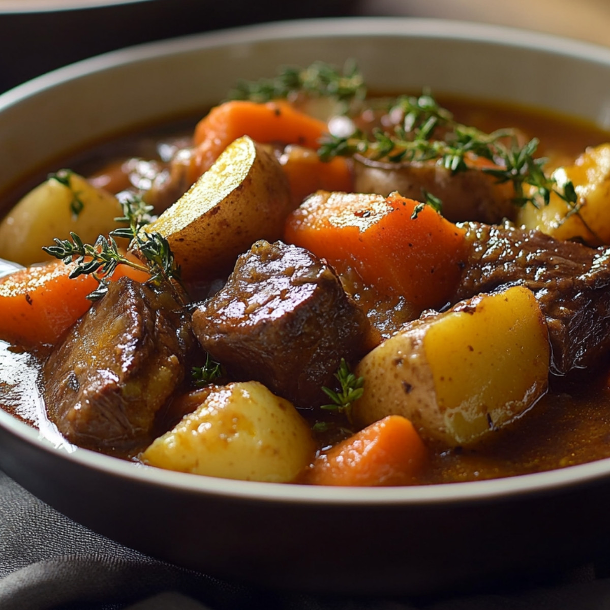 Savory Beef Stew with Hearty Carrots & Potatoes