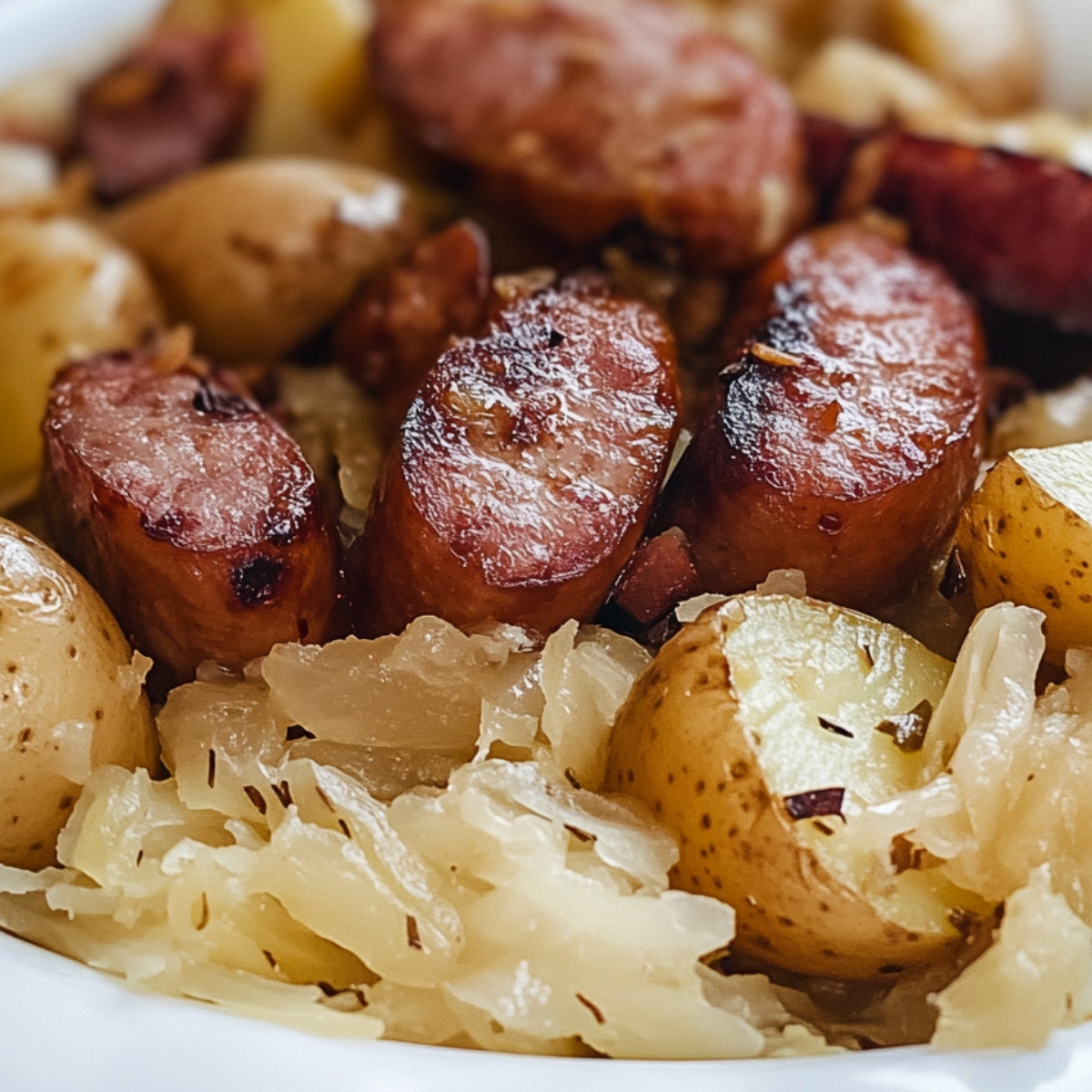 Smoked Sausage, Potatoes, Sauerkraut, and Ale Extravaganza