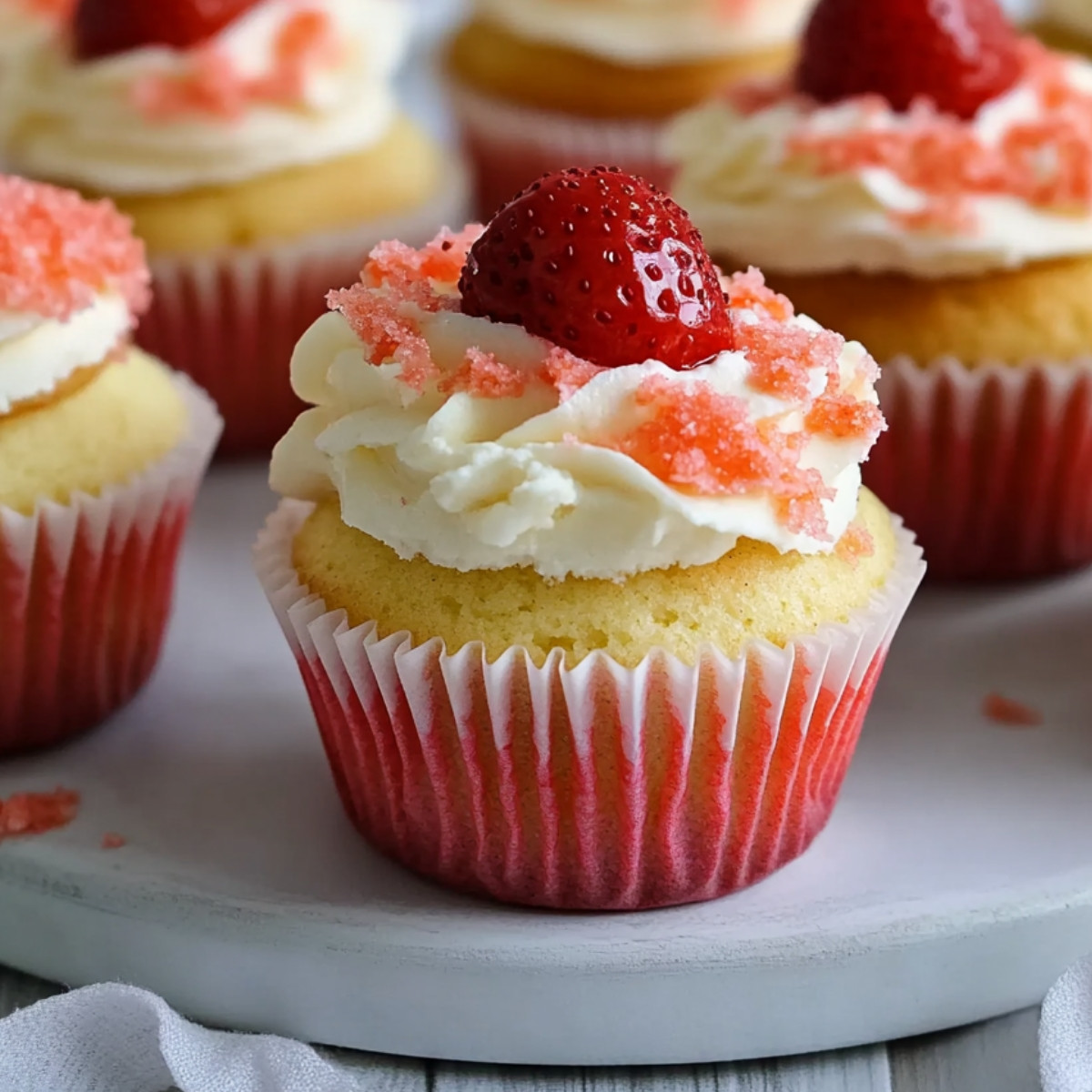 Strawberries and Cream Cupcakes