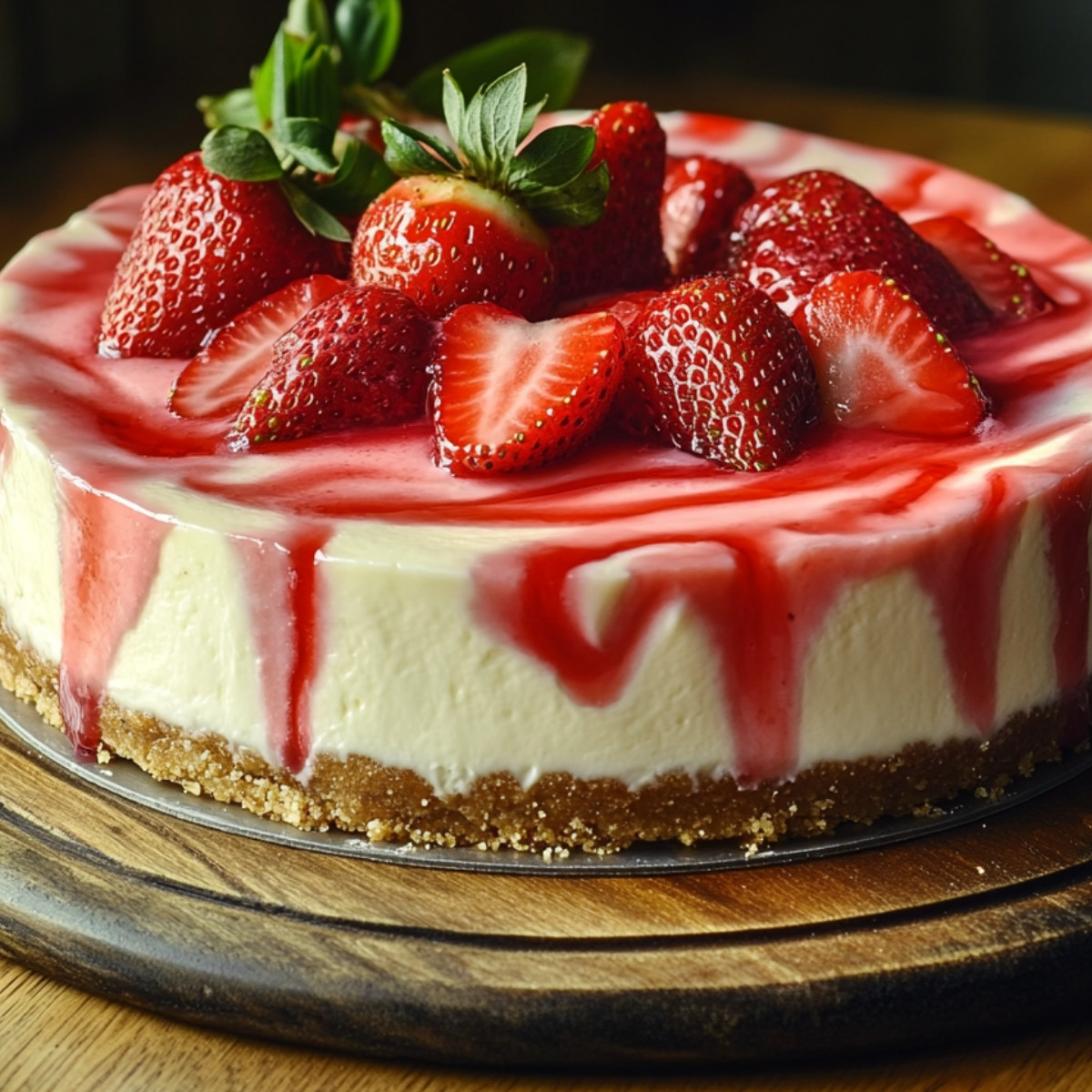 Strawberry Swirl Cheesecake