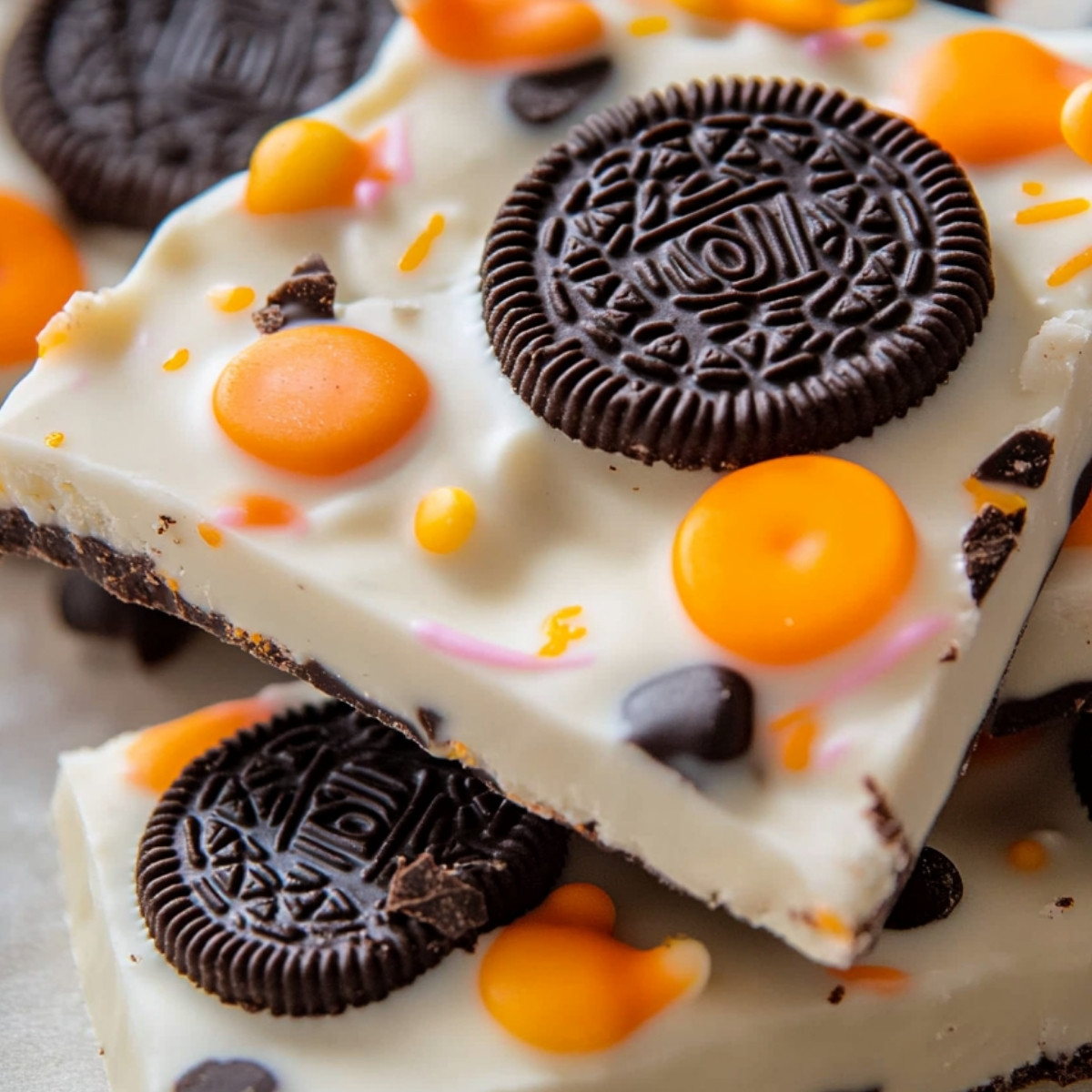 White Chocolate Halloween Oreo Bark