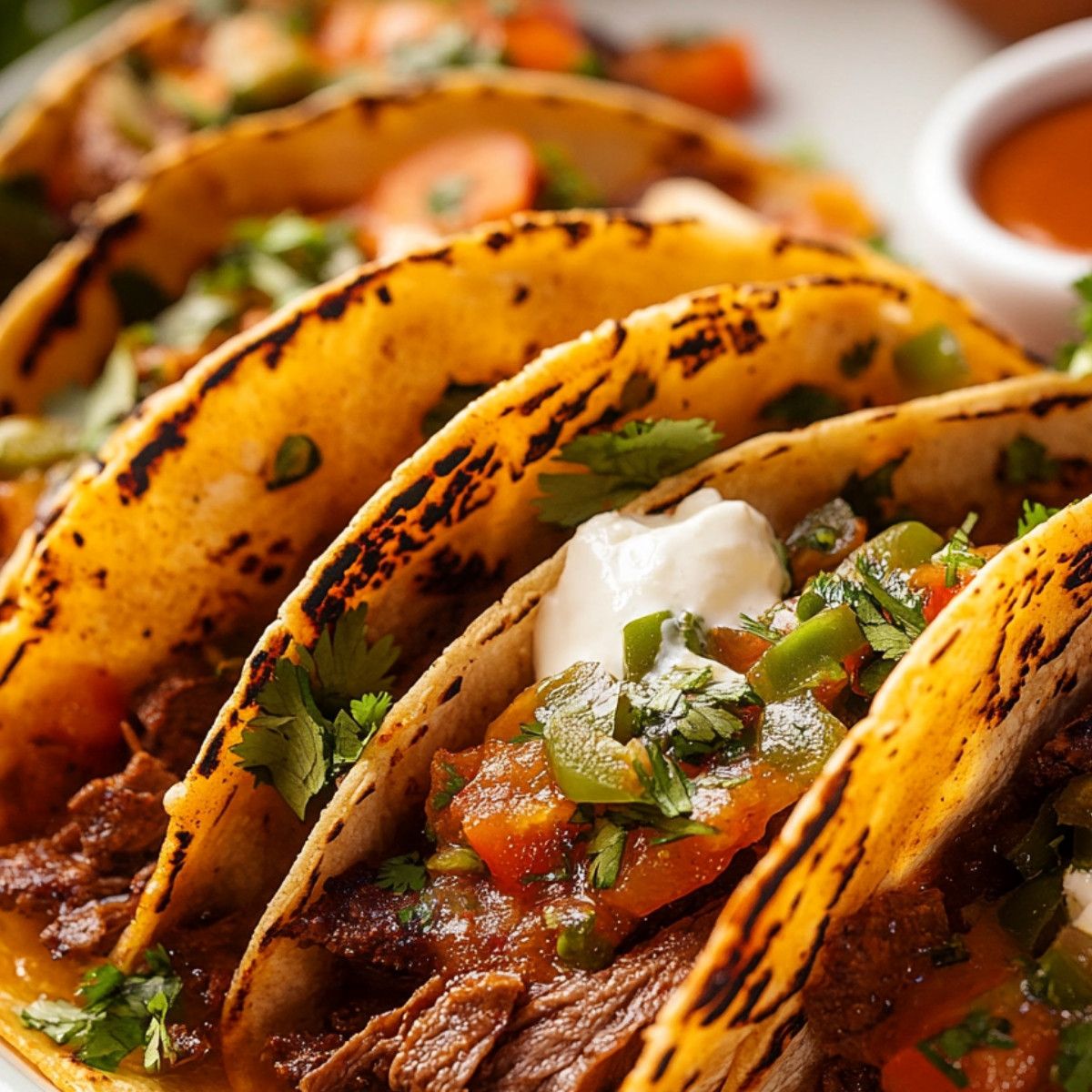 Beef Birria Queso Tacos with Consomé