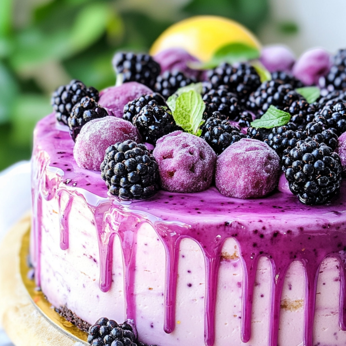 Blackberry Lemon Drip Cake