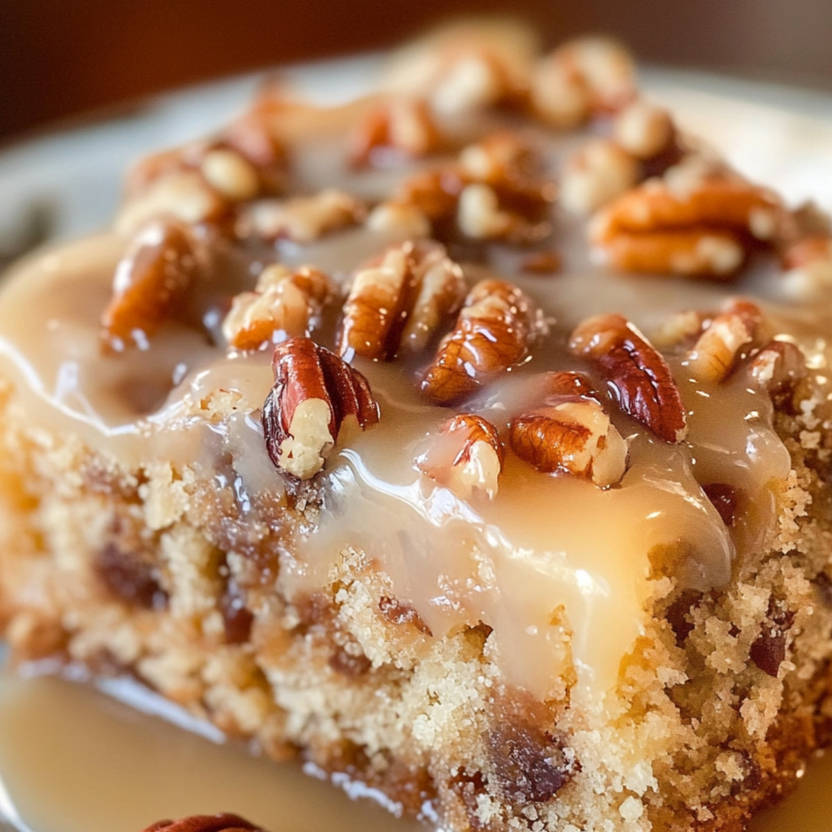 Butter Pecan Praline Poke Cake