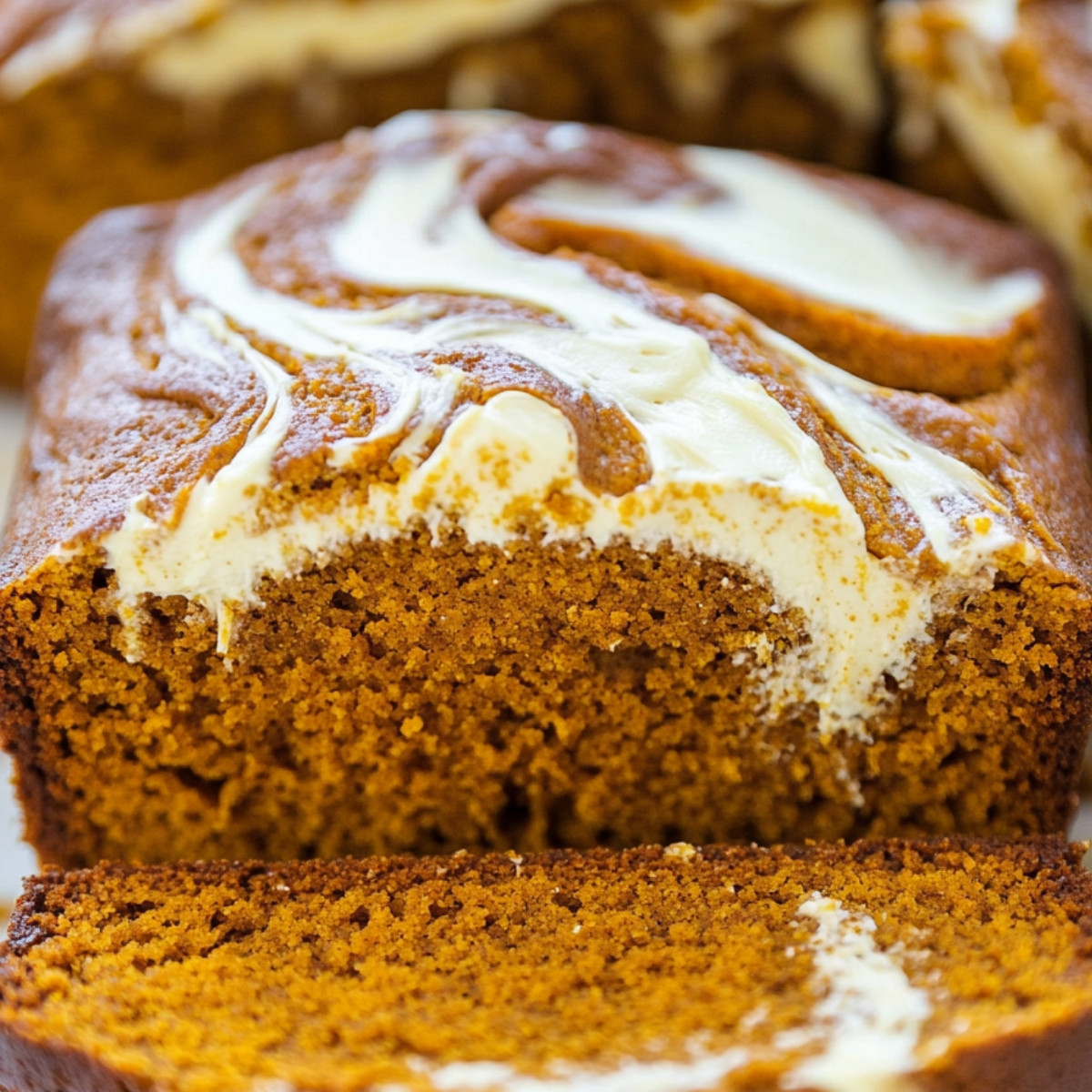 Cream Cheese Swirled Pumpkin Bread