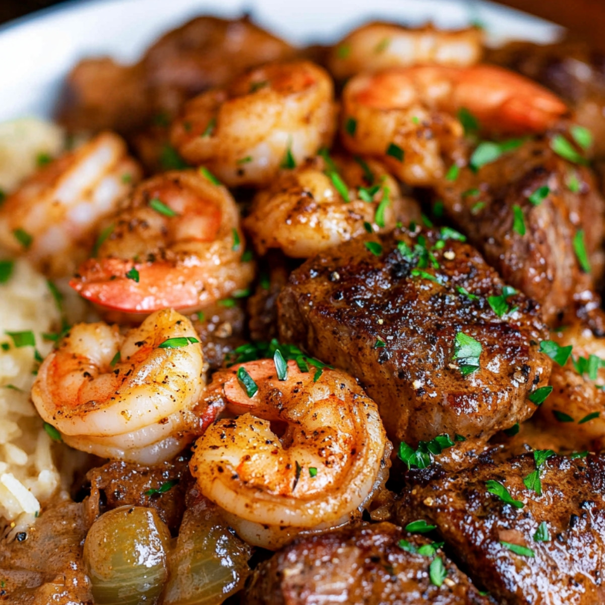 Creamy Cajun Steak and Shrimp Delight