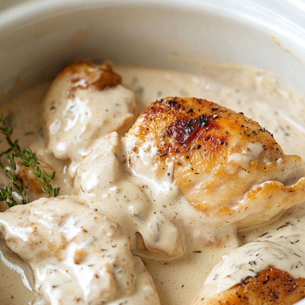 Creamy Tuscan Slow Cooker Chicken