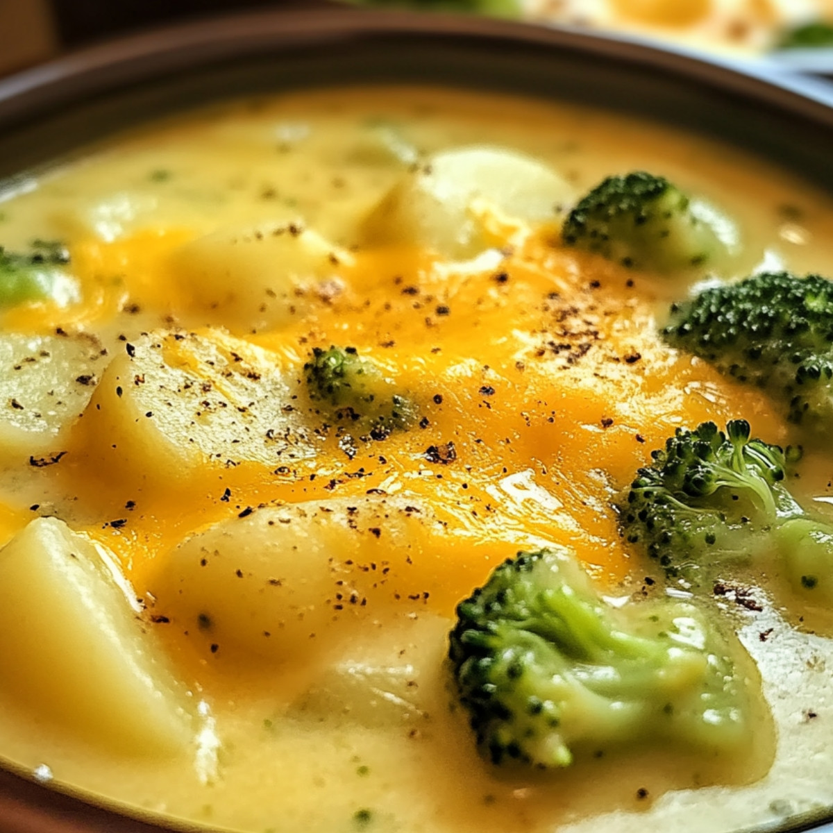 Crockpot Potato Broccoli Cheddar Soup