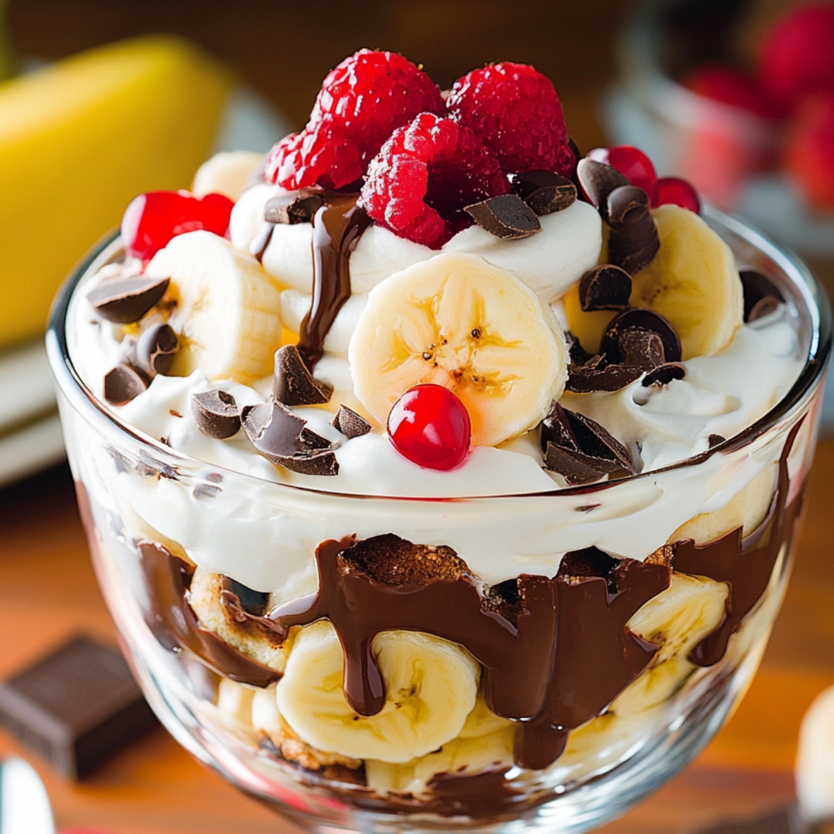 Dive Into Decadence with Our No-Bake Chocolate Banana Split Trifle!