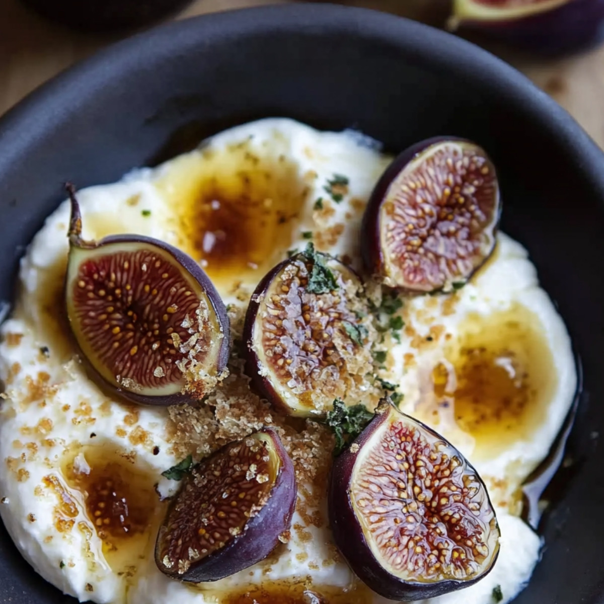 Fig Brûlée with Burrata Cheese