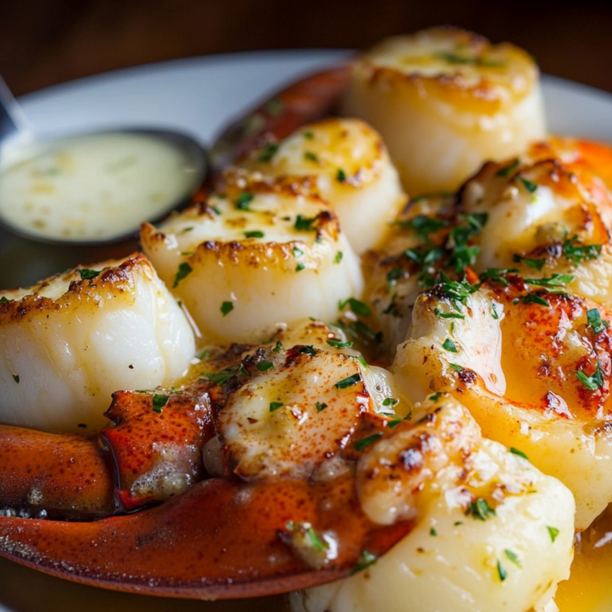 Garlic Butter Lobster and Scallops Feast