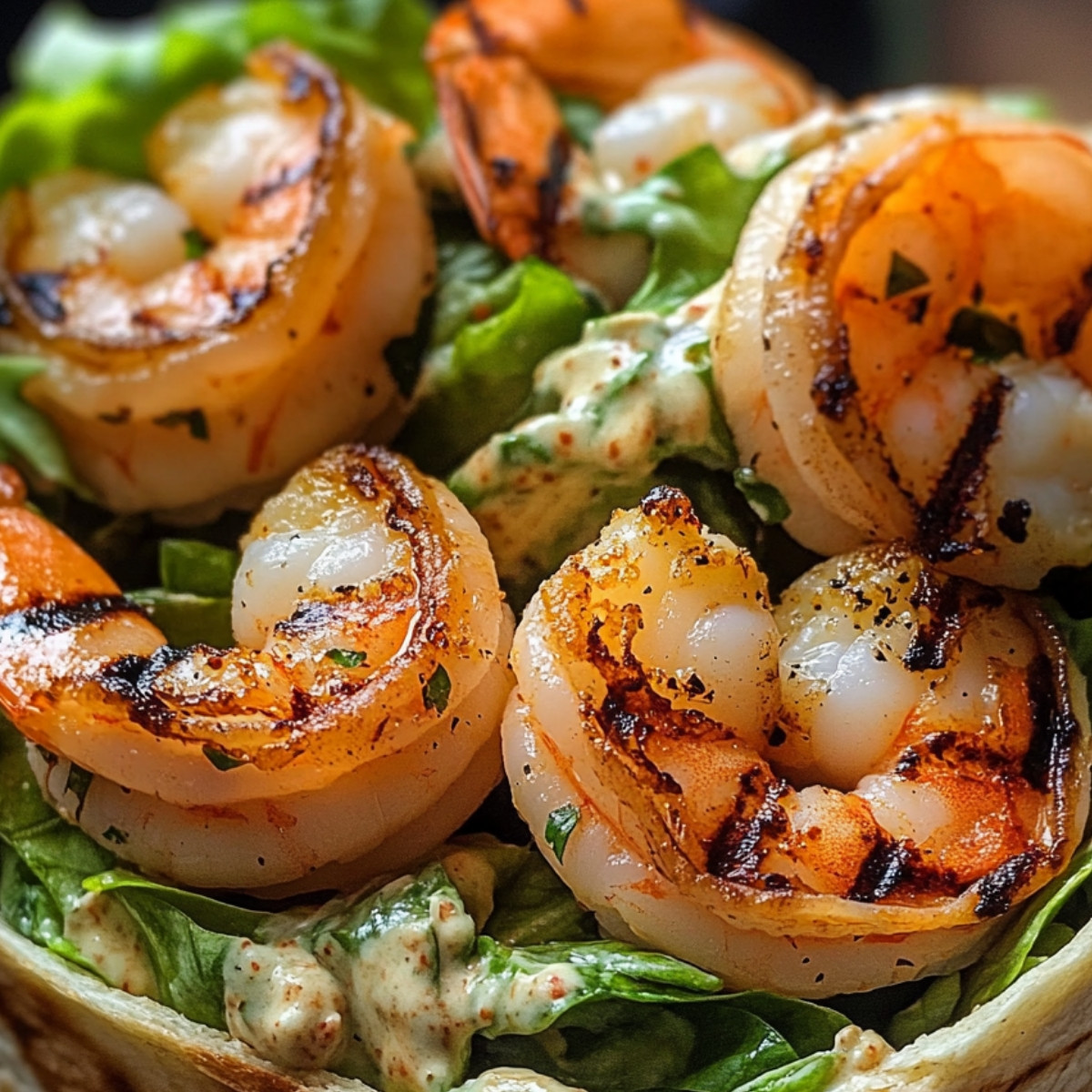 Grilled Shrimp Caesar Wraps