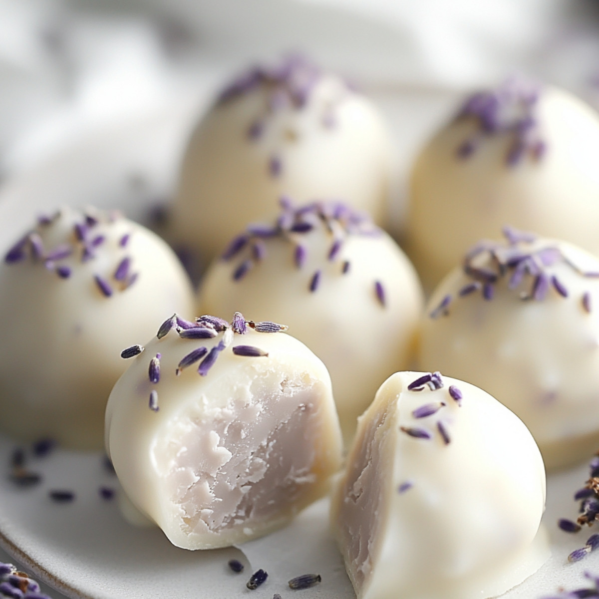 Honey Lavender White Chocolate Truffles