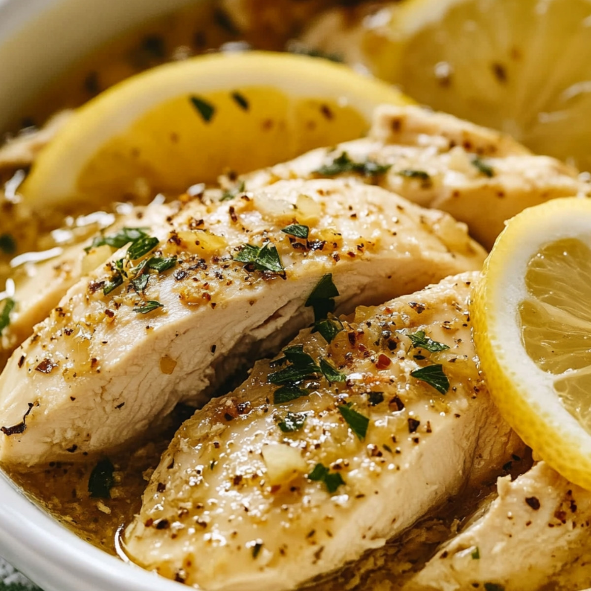 Lemon Garlic Slow Cooker Chicken Bliss