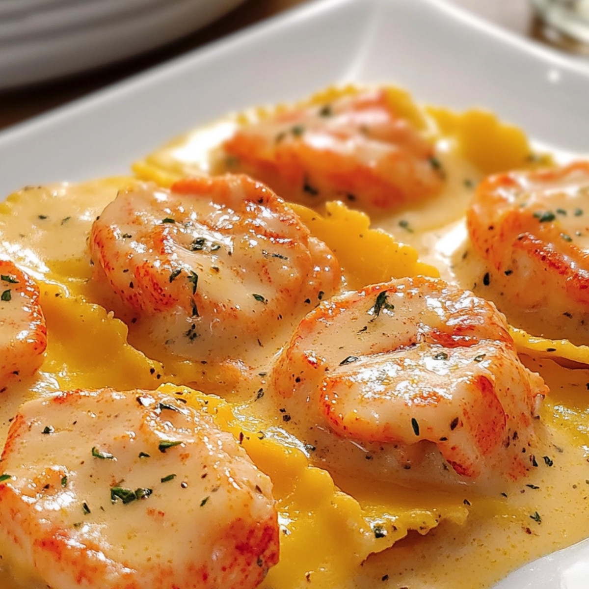 Lobster Ravioli in a Zesty Lemon Butter Sauce