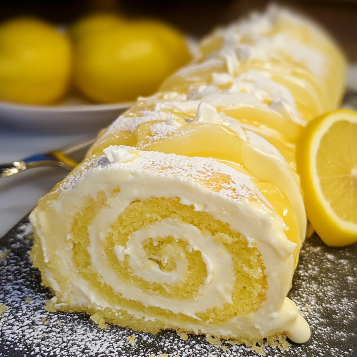 Luscious Lemon Cream Roll Cake