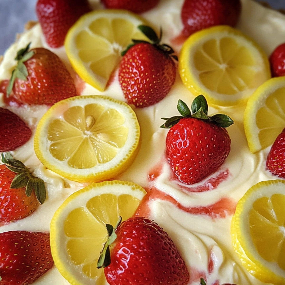 No-Bake Strawberry Lemon Cheesecake