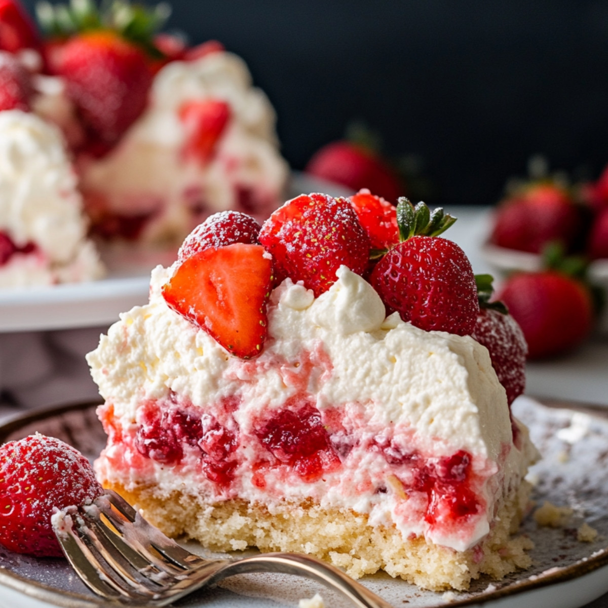 No-Bake Strawberry Split Cake