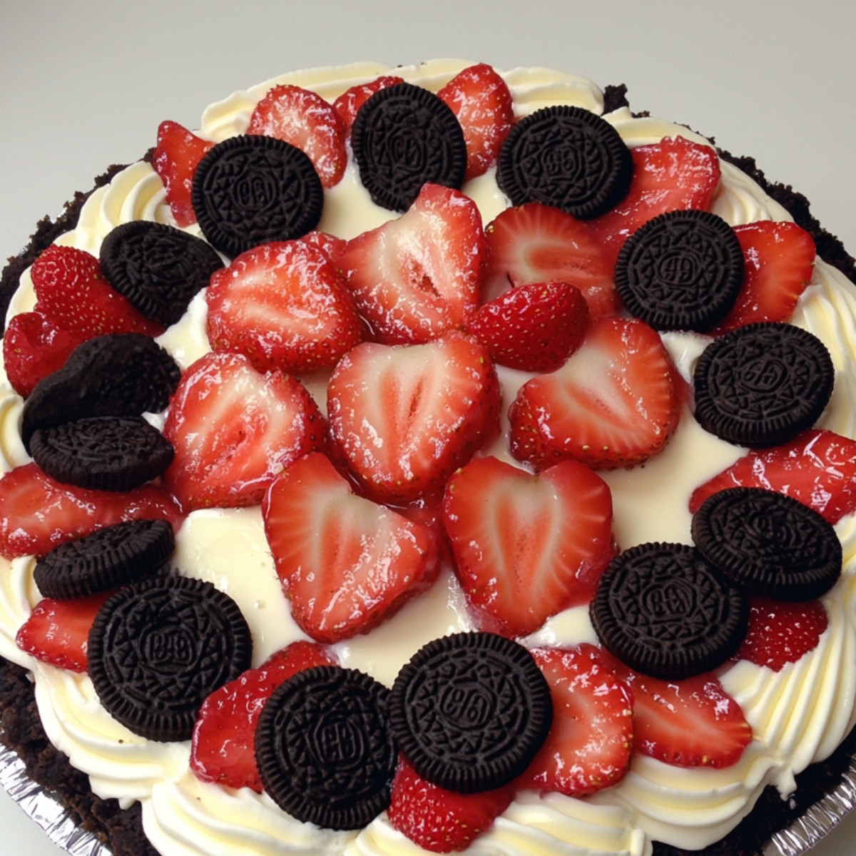 No-Bake Strawberry and Cream Pie