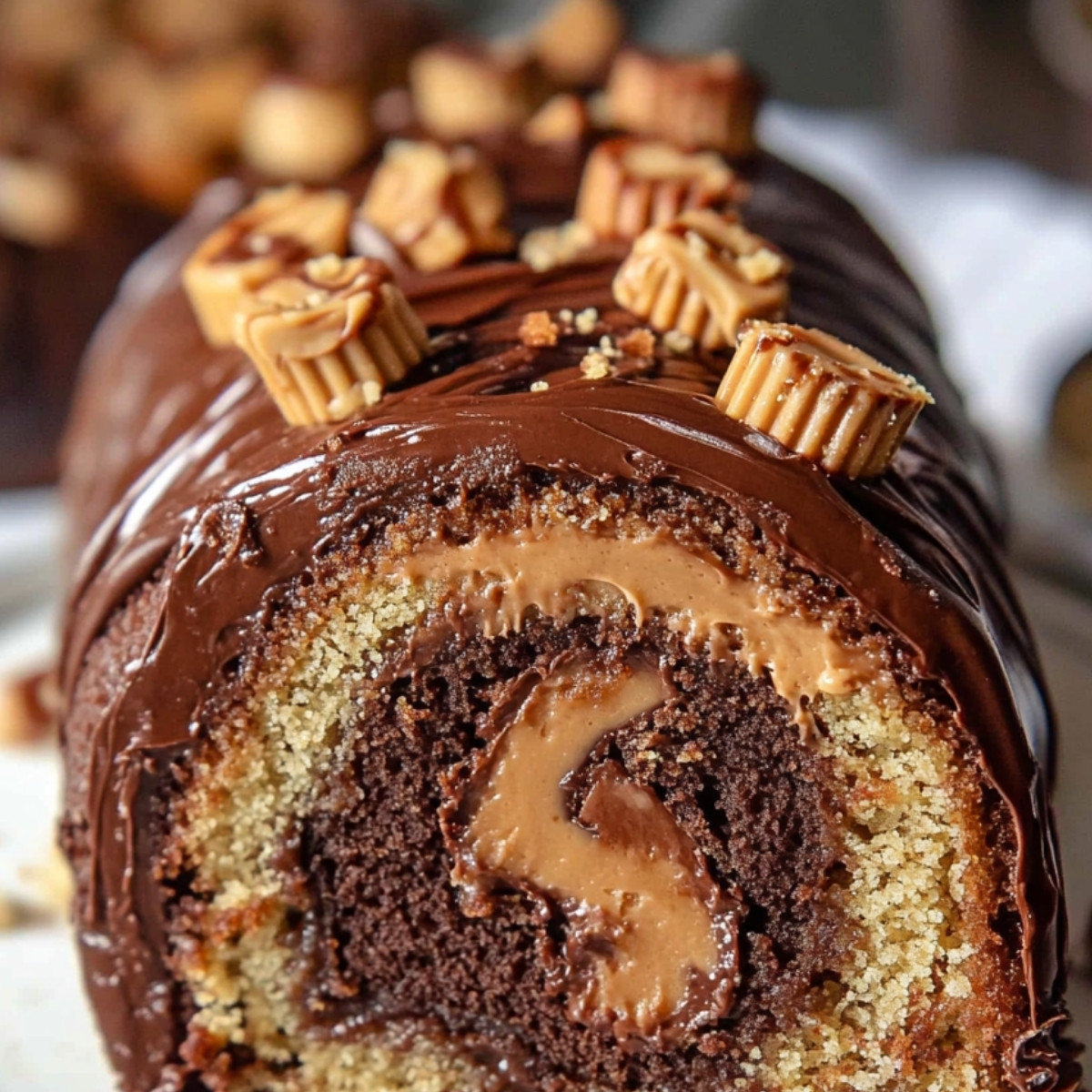 Reese's Peanut Butter Cup Roll Cake