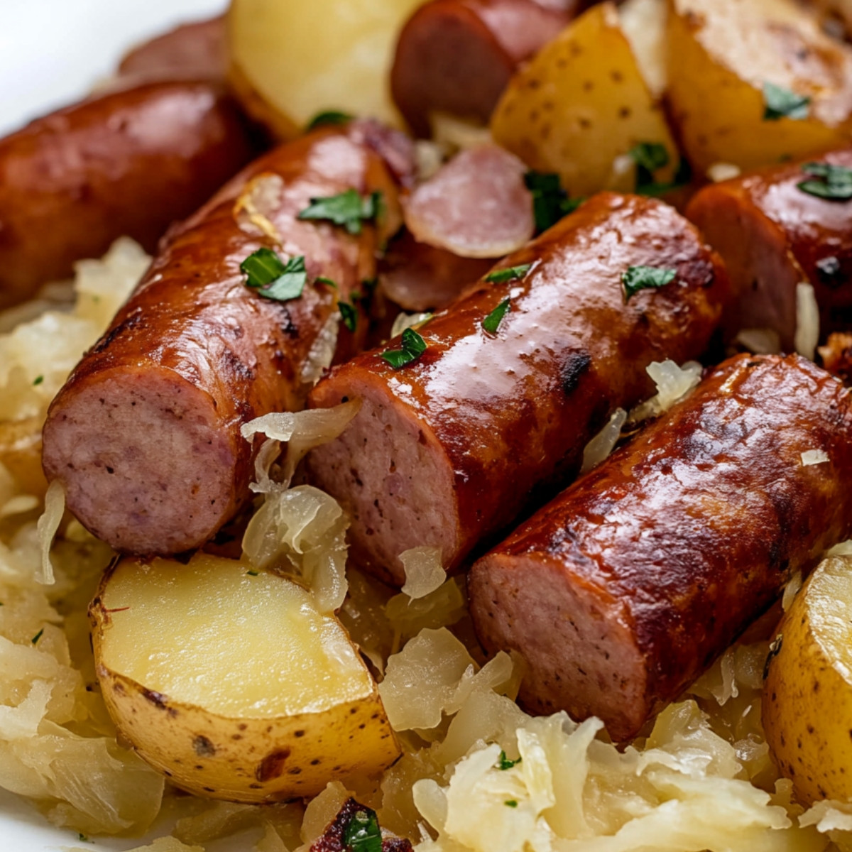 Smoked Sausage, Potatoes, Sauerkraut, and Ale Extravaganza