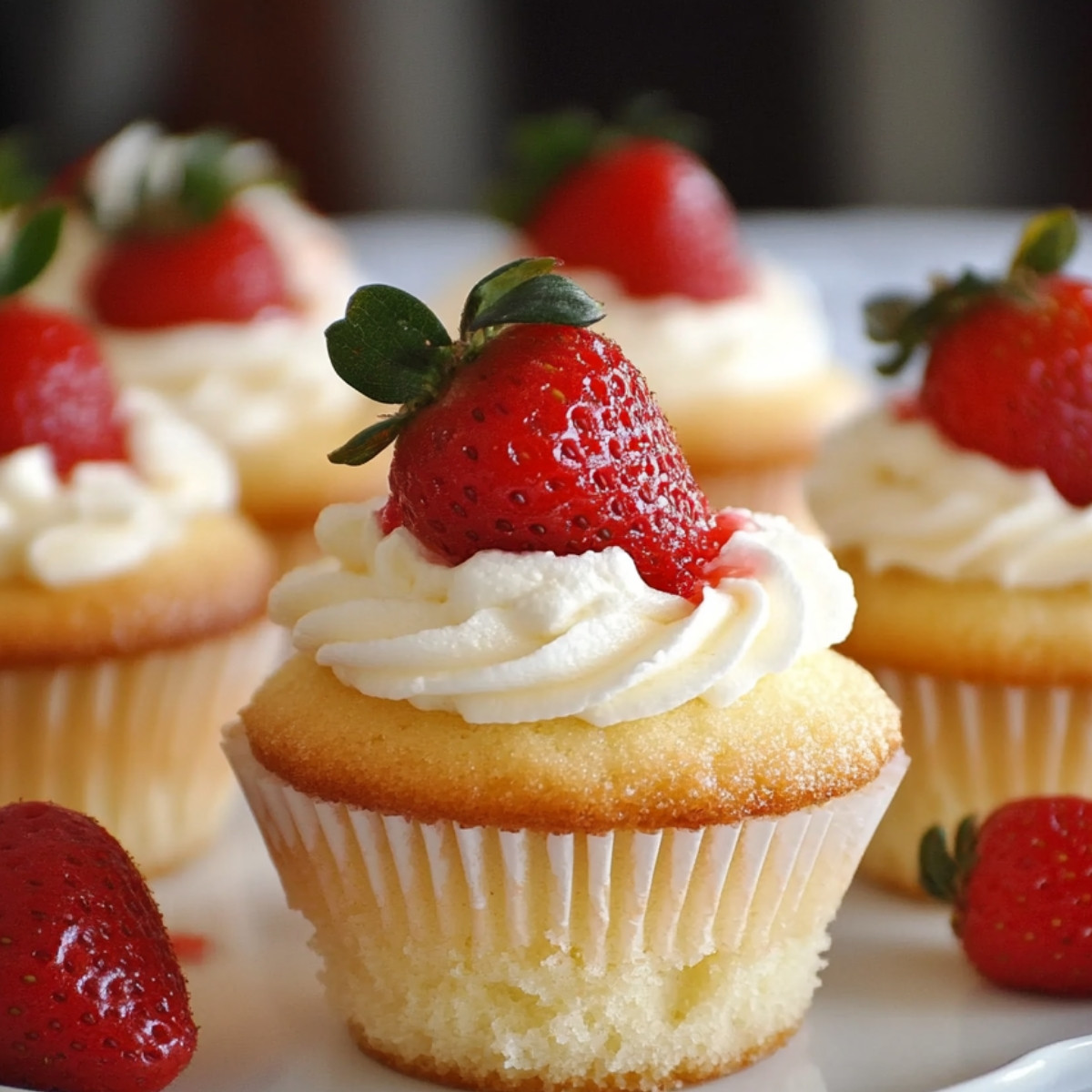 Strawberries and Cream Cupcakes