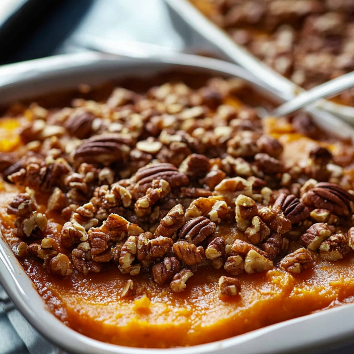 Sweet Potato Casserole with Pecan Topping