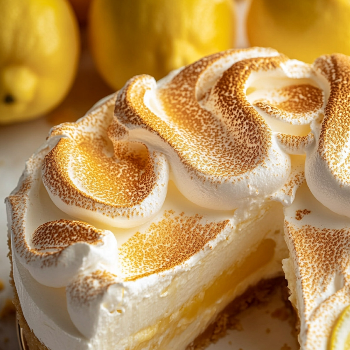 Triple Lemon Meringue Cheesecake