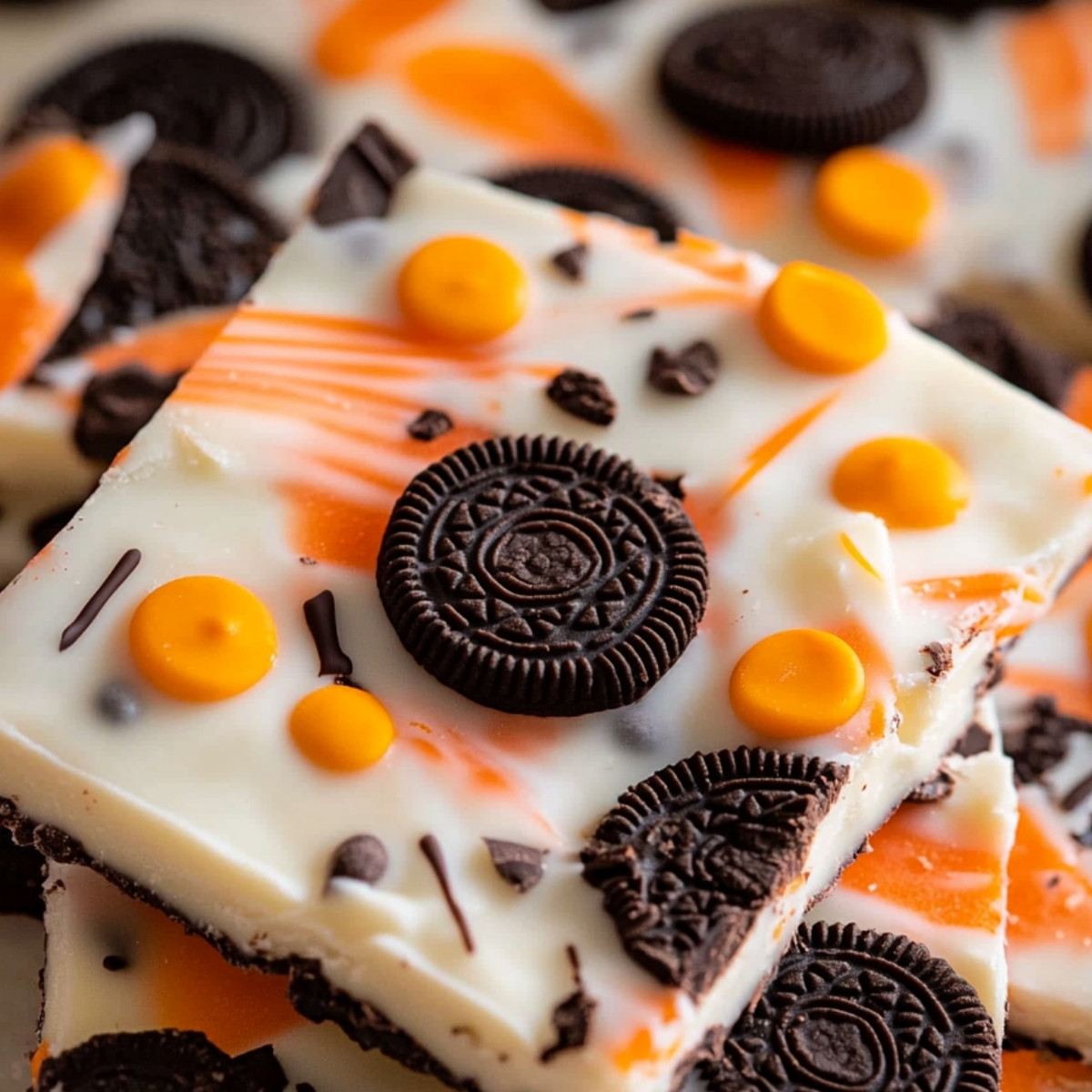 White Chocolate Halloween Oreo Bark