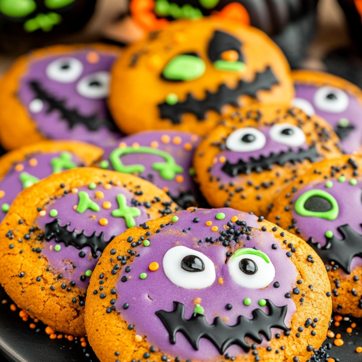 🎃🍪 Get ready for a spooktacular treat with these Halloween-themed spooky cookies! Perfectly sweet with a ghoulish twist, these are sure to be a hit at your next Halloween bash. Let's get baking!