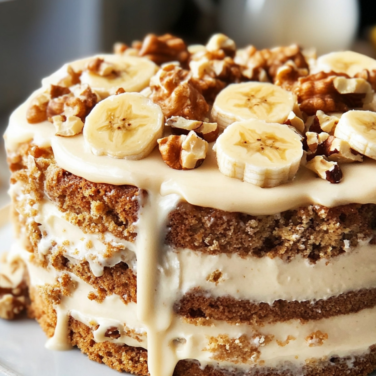 Banana Walnut Cream Cake