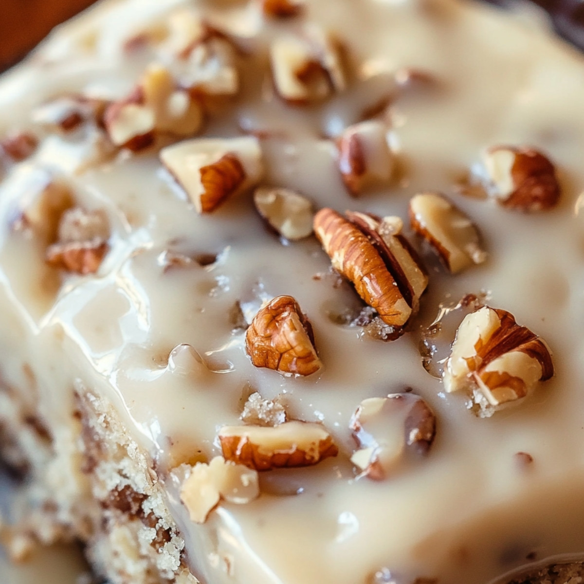 Butter Pecan Praline Poke Cake