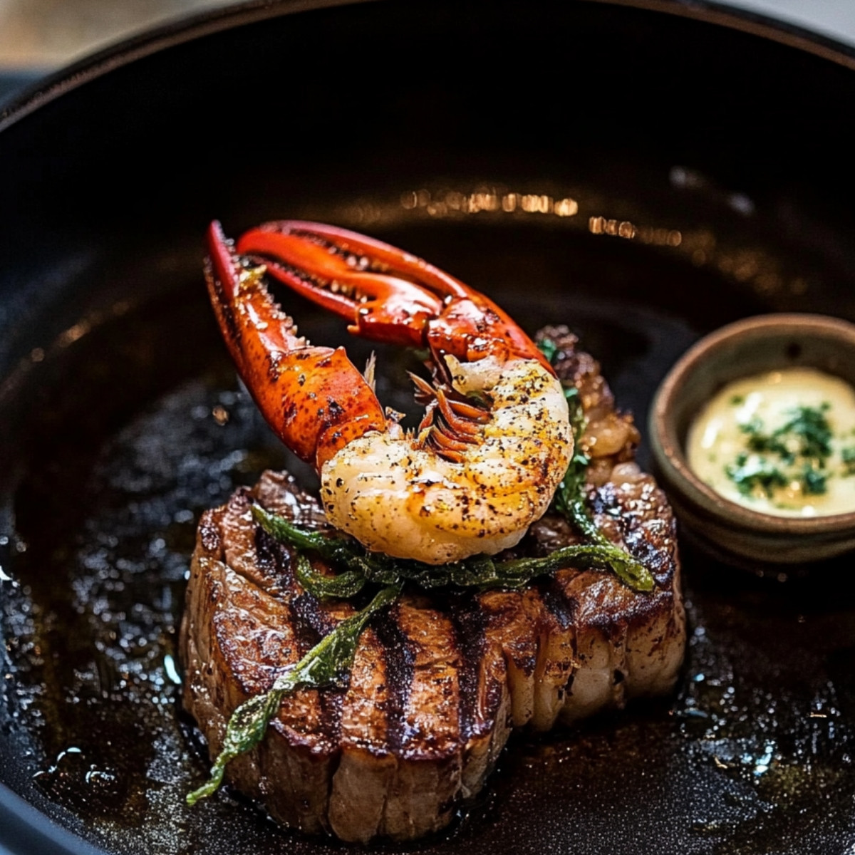 Butter Seared Lobster and Steak Duo